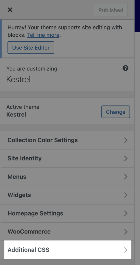 How to add custom CSS to your site - Kestrel