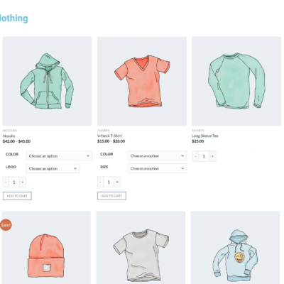 WooCommerce Express Shop Page category page