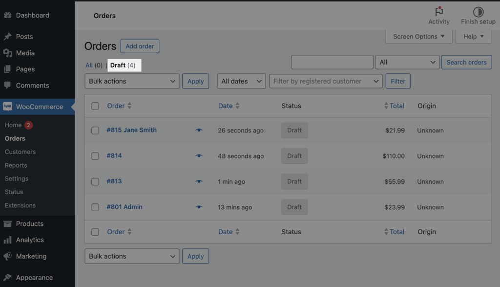 WooCommerce inventory reservations: View draft orders