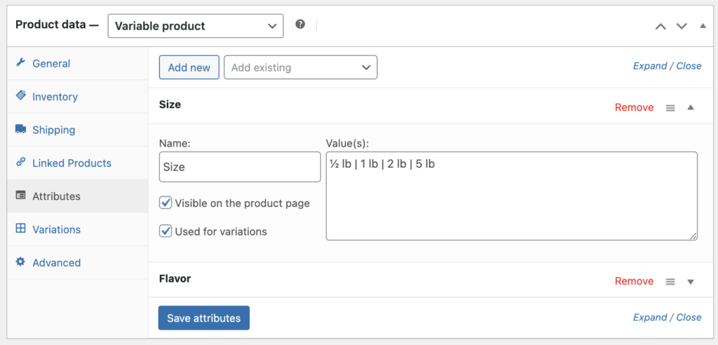 Share WooCommerce variation details: create shared price attributes