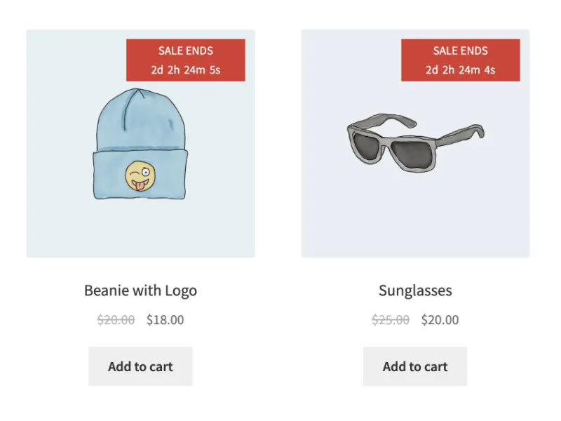 Product Badges for WooCommerce using countdown timer badge