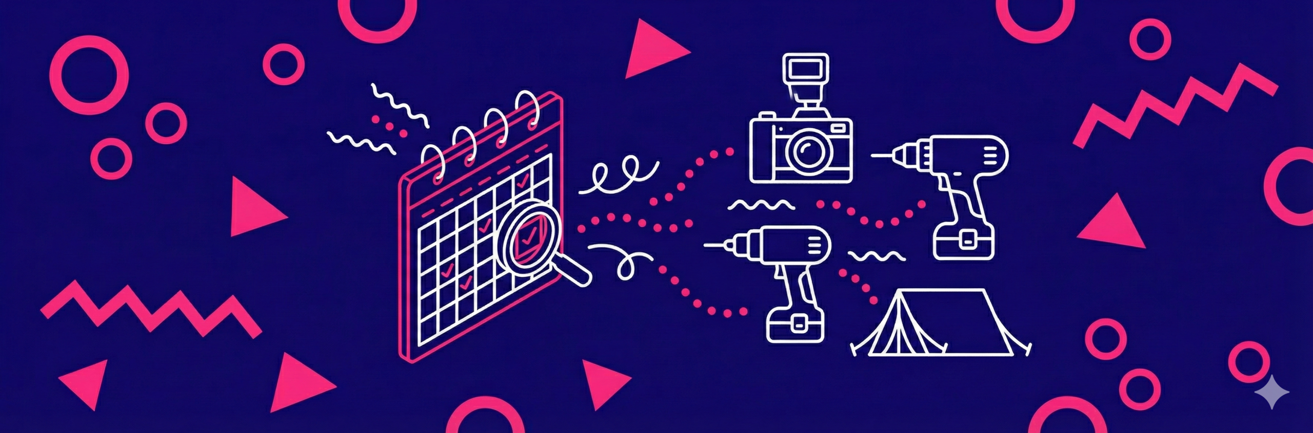 Rental Products dashboard showing inventory, bookings, and availability management