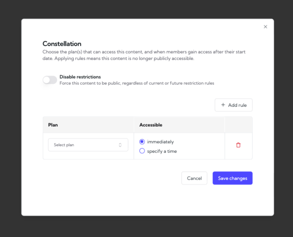 Restricting membership content with Constellation by Kestrel