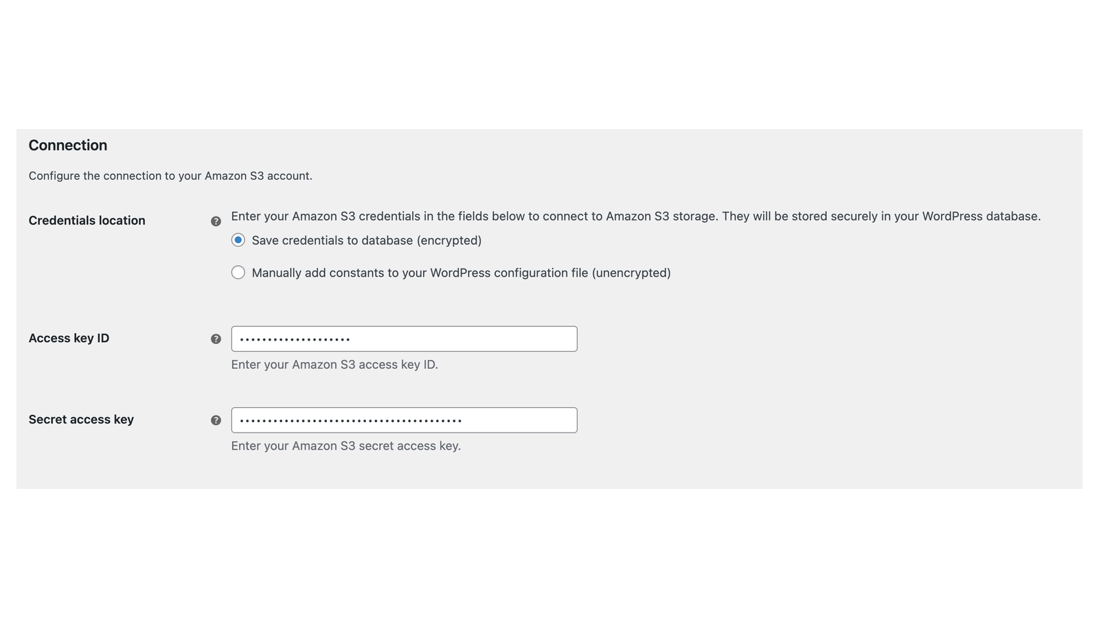 Amazon S3 Storage: Connect your provider