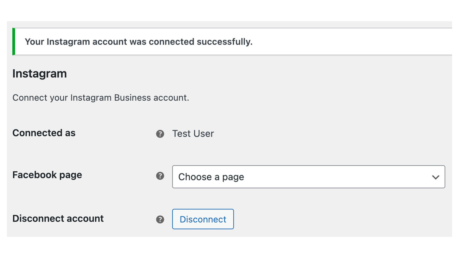 Instagram Sync: Connect your store (the Connection and Settings sections and the menu item with its green dot)