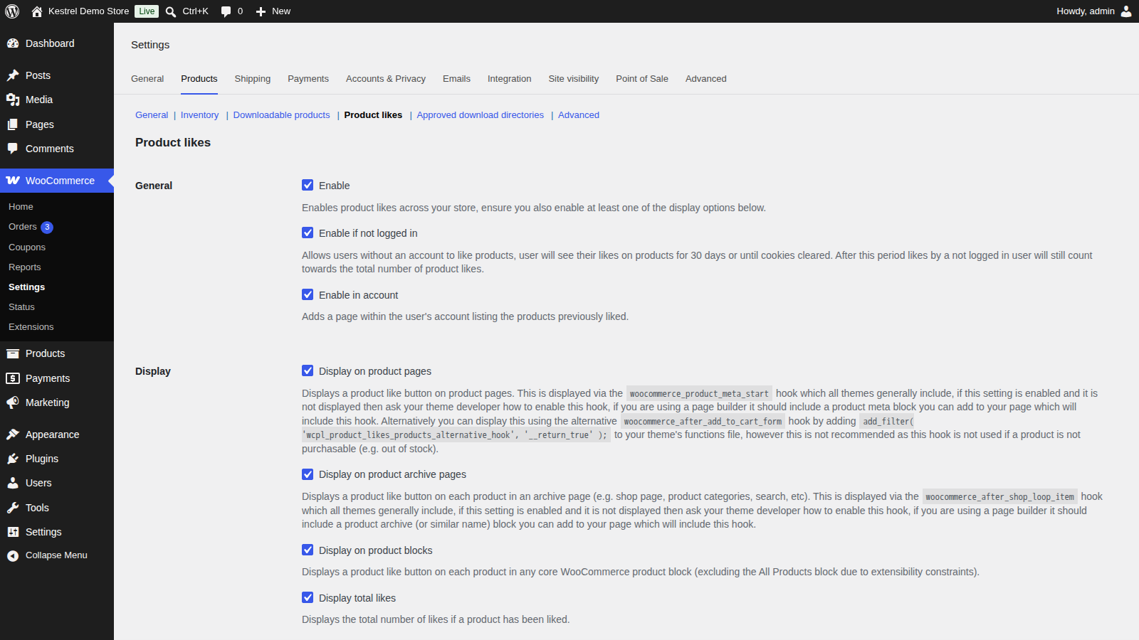 Product Likes: Check the settings (the Product likes section from General to Cache compatibility)