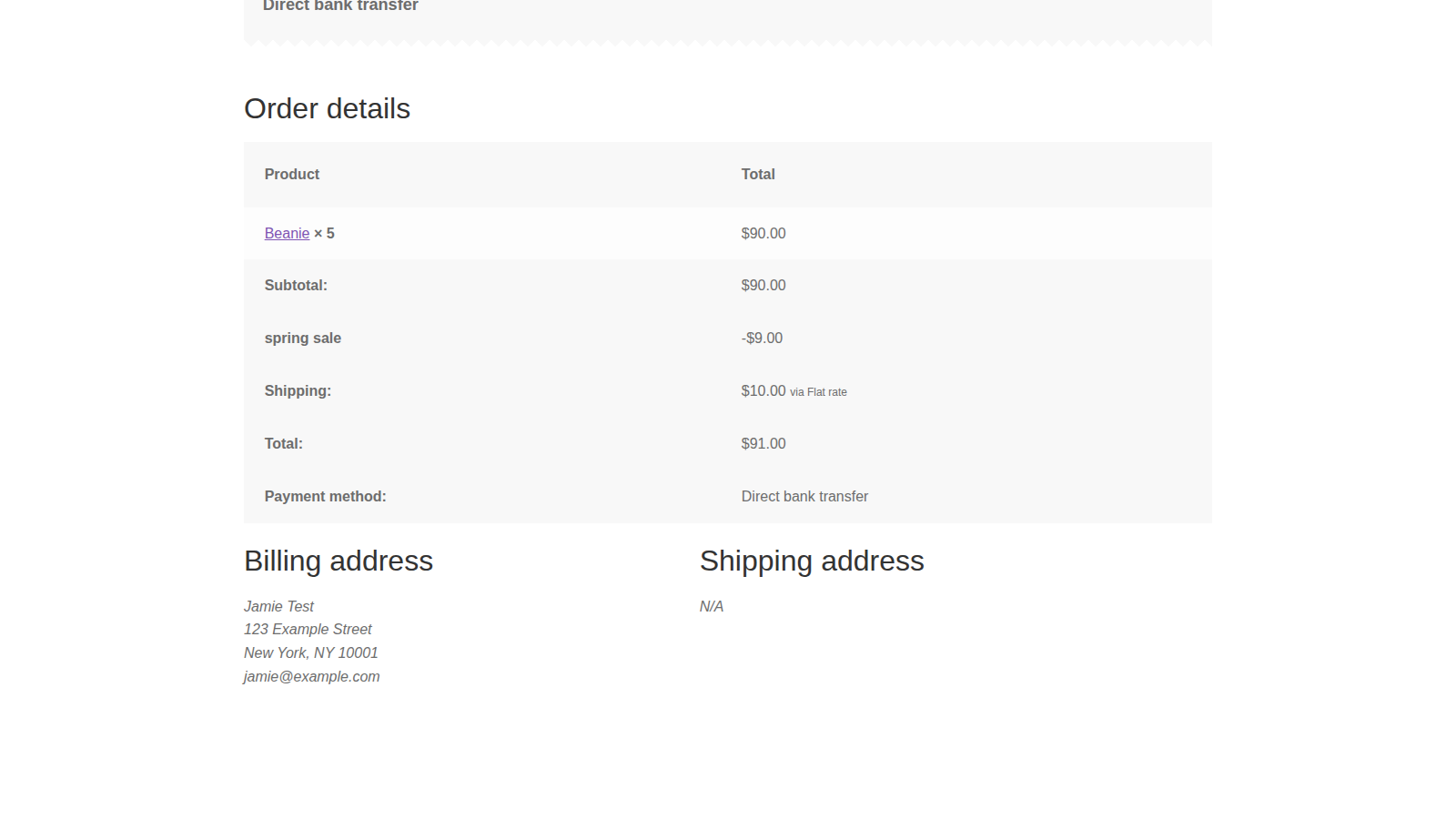 Progressive Discounts: What customers see (storefront order received page)