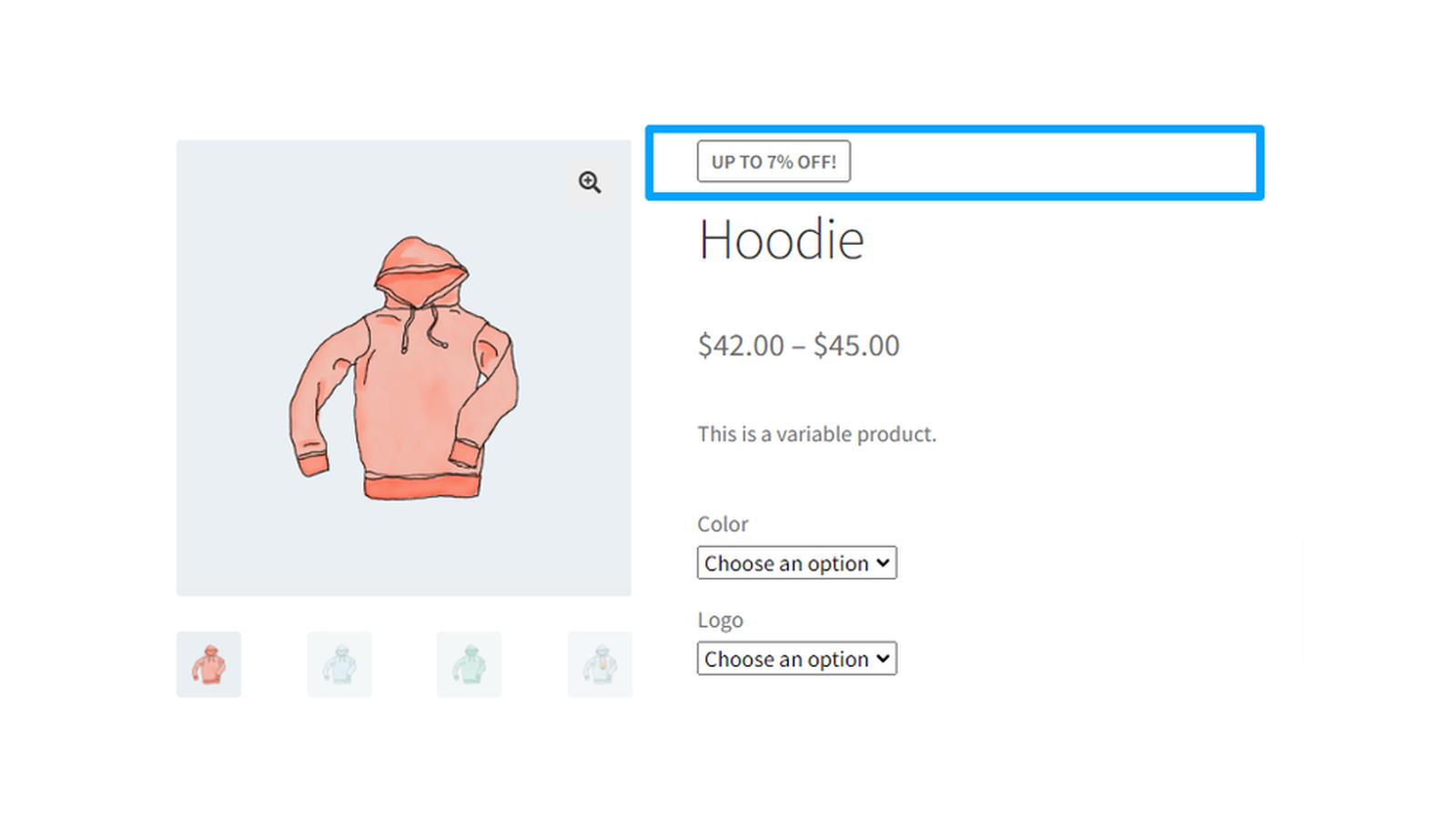 Sale Flash Pro: overview (storefront shop page)