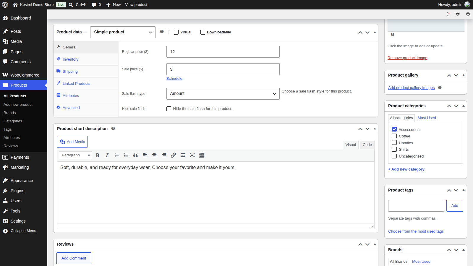 Sale Flash Pro: Product settings (product data box, General tab: regular and sale price, Sale flash type and Hide sale flash)