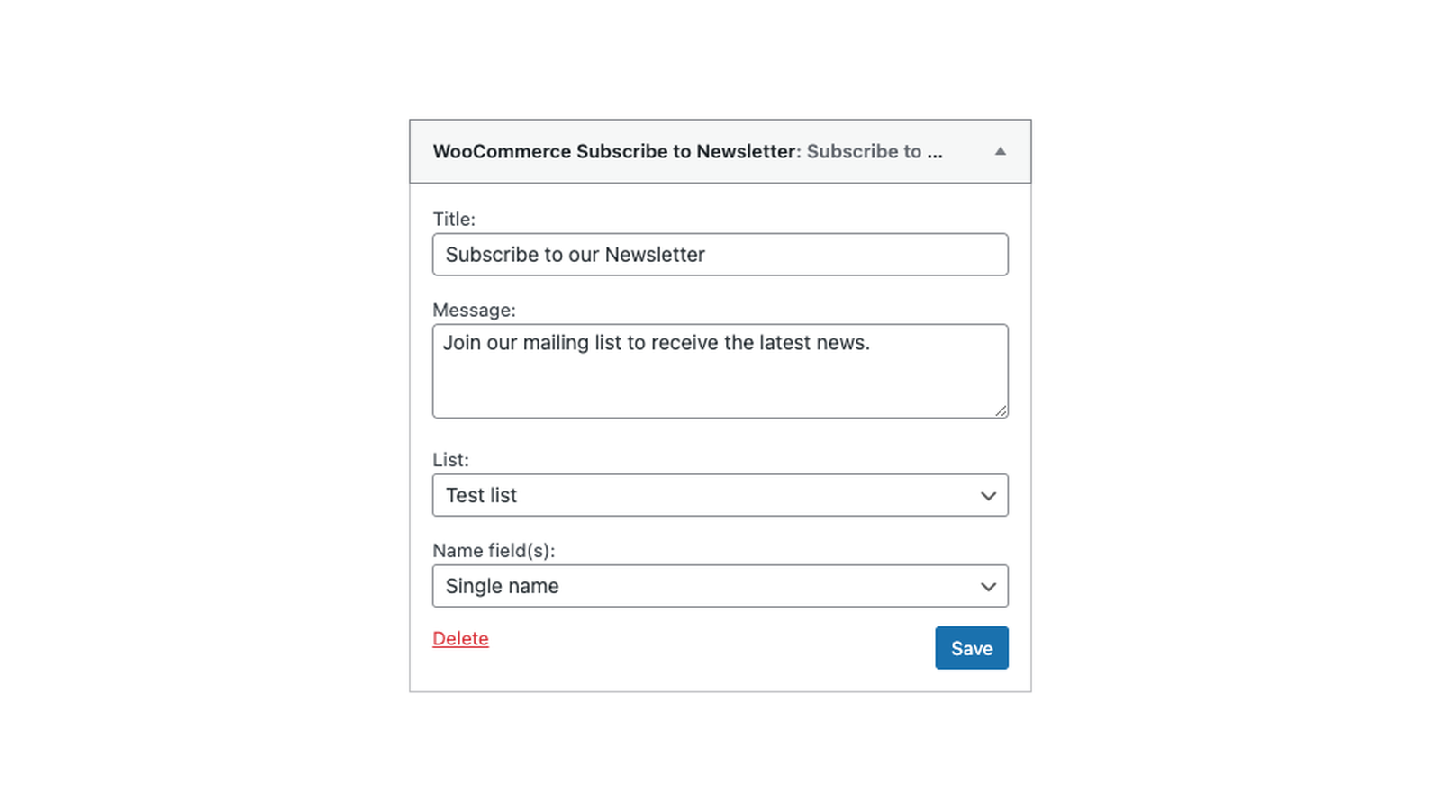 Subscribe to Newsletter: With the widget (storefront page with a sidebar)