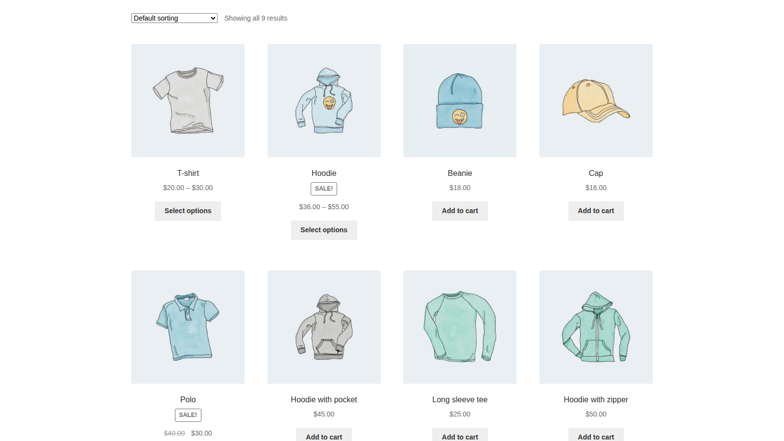 Variation Prices: overview (storefront Shop page)